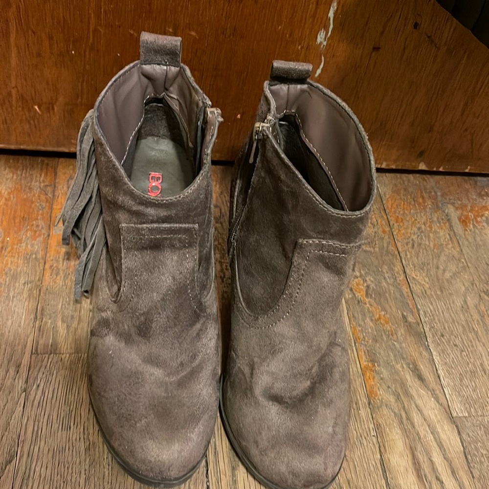 Fringe Suede Ankle Boots